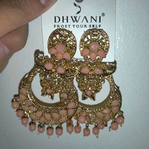 Peach and Gold Earrings